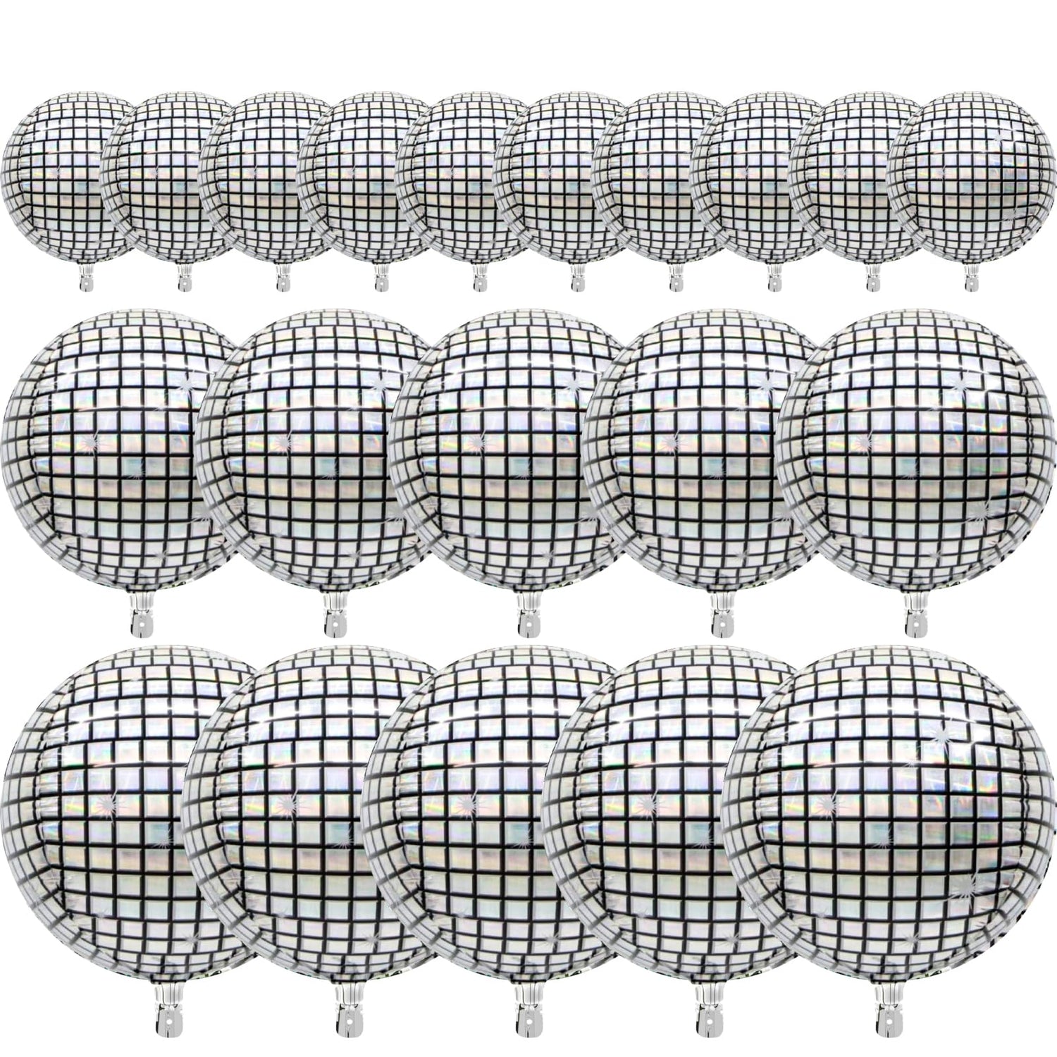 Disco Silver-DS01 Foil Balloons 20pcs (10/15/20 inch)