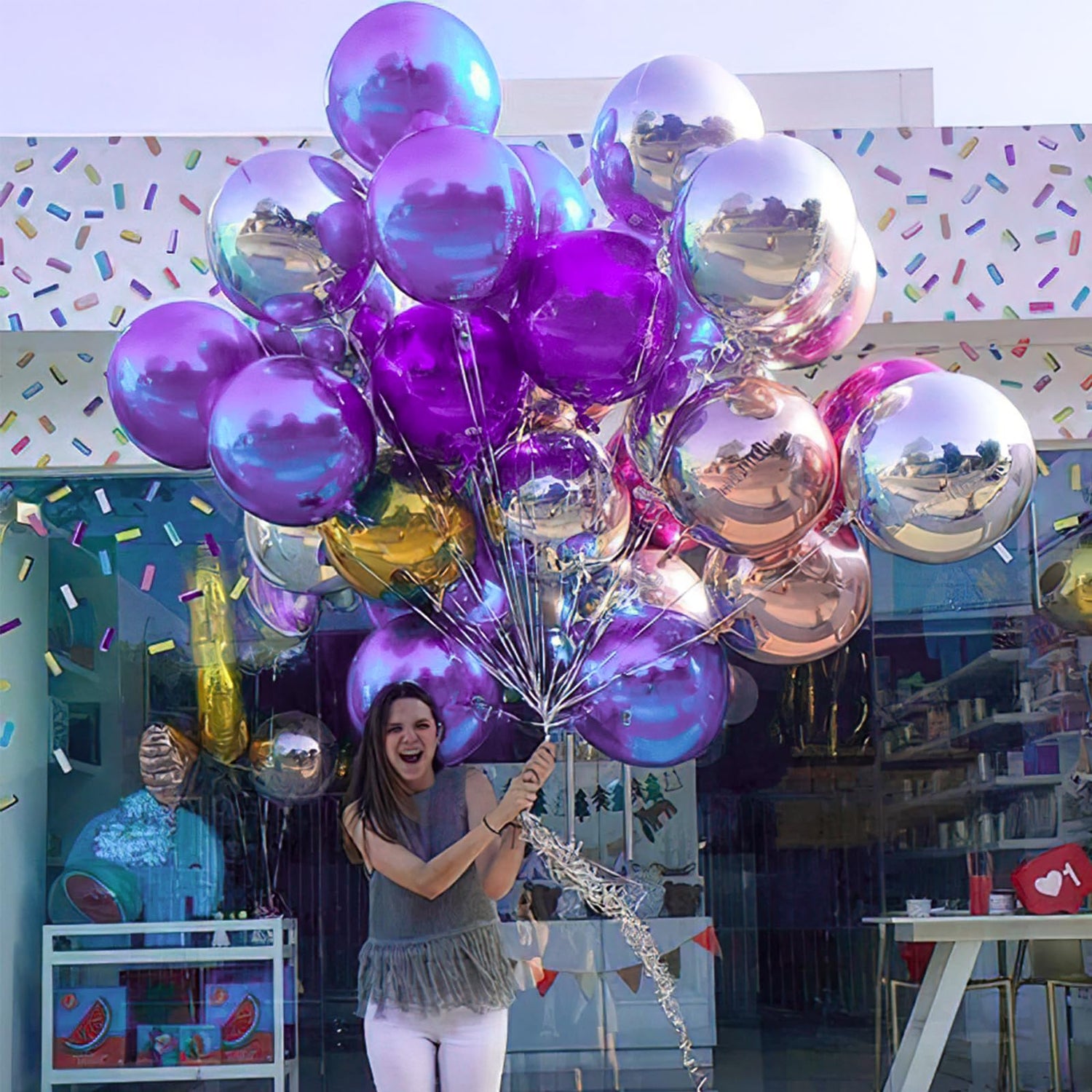 Purple-LG09 Foil Balloons 6pcs (22 inch)