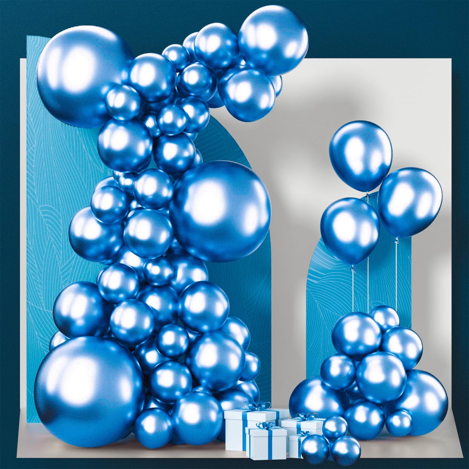 Blue-G106 Metallic Balloons Arch Kit Garland 100pcs (5/10/12/18 inch)