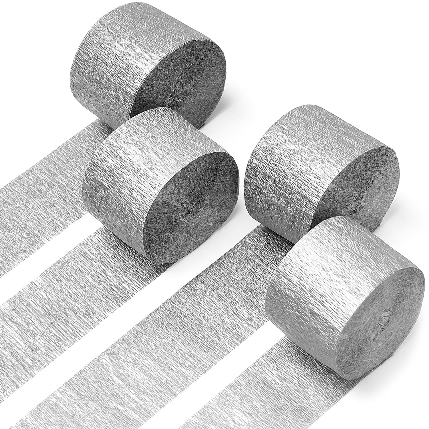 Silver Crepe Paper 4pcs