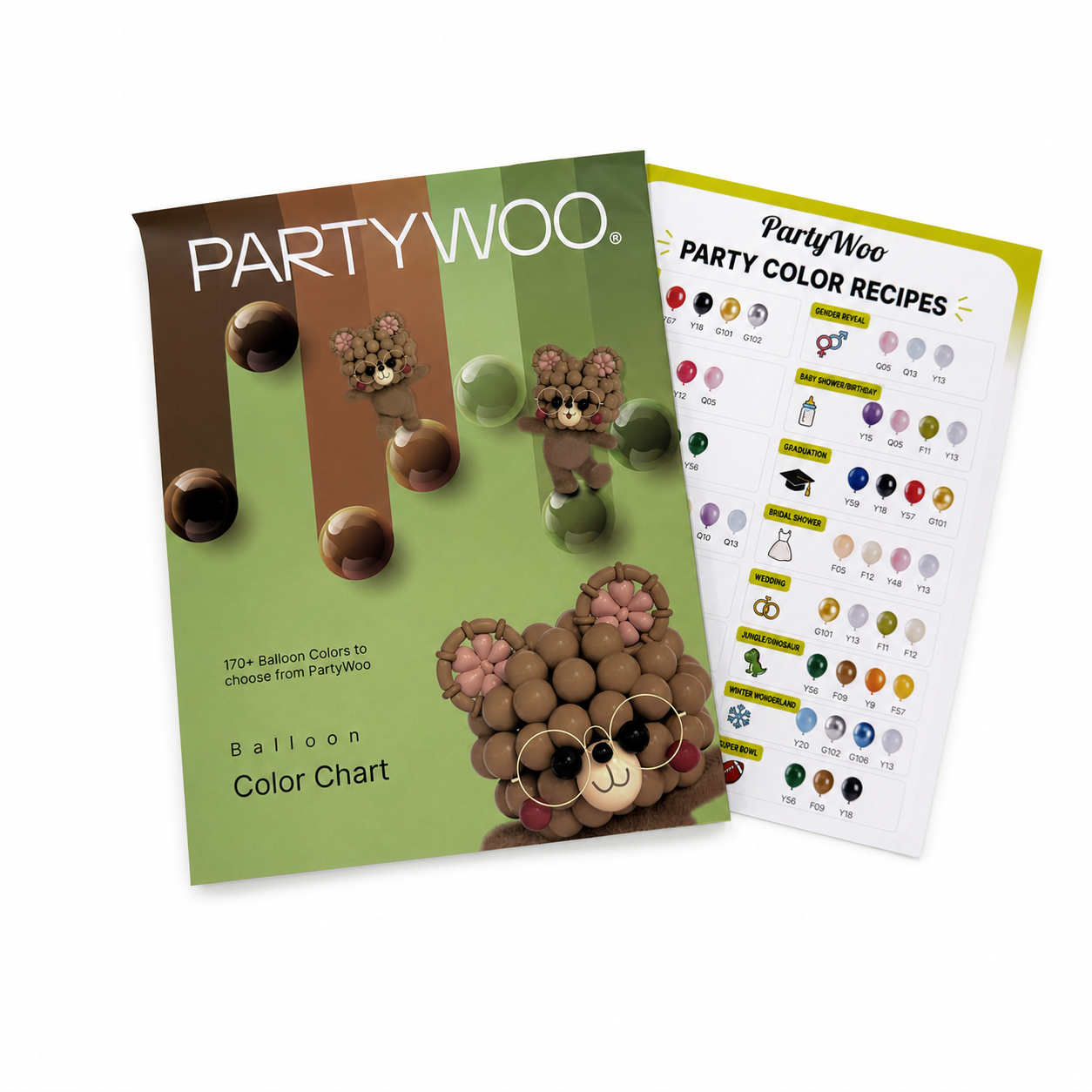PartyWoo Latex Balloon Color Swatch Book