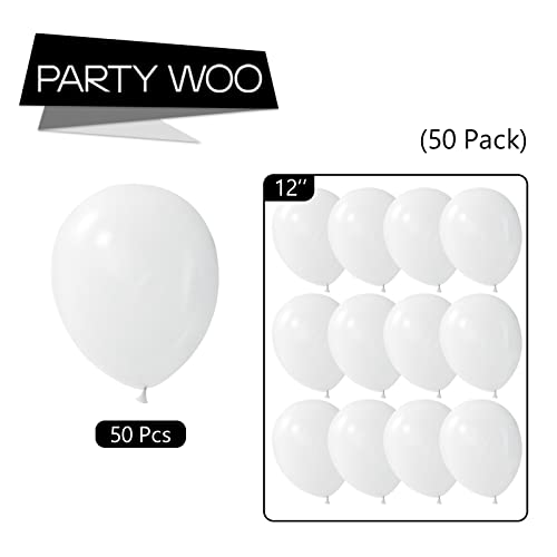 PartyWoo Blue Balloons 50 Pcs 12 inch Light Blue Balloons, Latex Balloons, Party Balloons, Helium Balloons for Baby Shower, Birthday Party