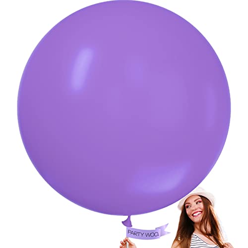 Big Rose Purple Foil Balloon - 6 Pcs,Big 22 Inch, 360 Degree Sphere 4D  Round Rose Purple Balloons,Rose Purple Metallic Balloon,Mirror Finish Rose