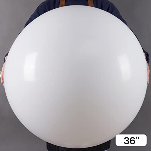 PartyWoo White Balloons, 4 pcs 36 inch Large Balloons, Party Balloons