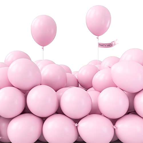 PartyWoo Pink Balloons 50 Pcs 12 inch Pastel Pink Balloons