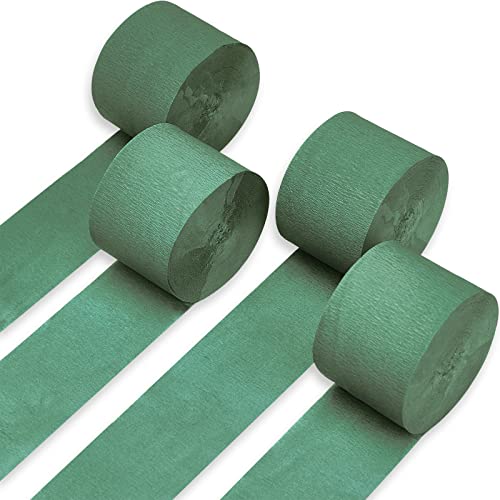 PartyWoo Crepe Paper Streamers 4 Rolls 328ft, Pack of Sage Green Crepe  Paper for Party Decorations, Wedding Decorations, Birthday Decorations,  Baby