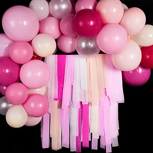 Pink Crepe Paper Streamers 8 Rolls 656 ft Crepe Paper Decorations for  Birthday Party, Baby Shower or Reunion (Pink Gradient)