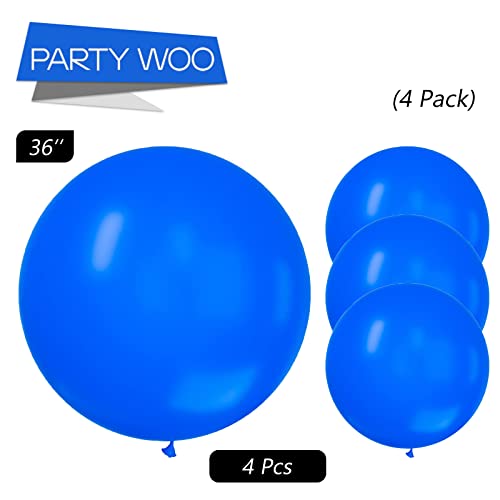 PartyWoo Royal Blue Balloons, 50 Pcs 12 inch Latex Balloons, Party Balloons, Pearl Blue Balloons for Boy Baby Shower Decorations for Boy, Birthday