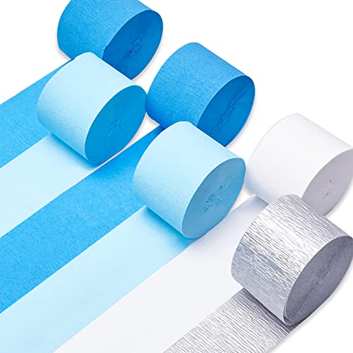 Paper Streamers Royal Blue White Paper Craft Streamers - Temu