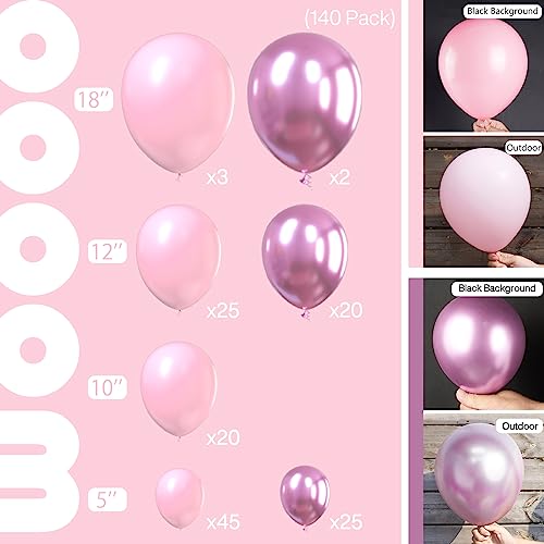 PartyWoo Pink Balloons, 100 pcs Pack of Pink Balloons, Pastel Pink  Balloons, Silver Glitter Balloons, White Balloons, Bow Tie Foil Balloon and  La on OnBuy