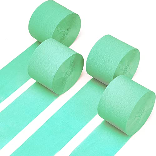 PartyWoo Crepe Paper Streamers 4 Rolls 328ft, Pack of Mint Green Crepe  Paper for Party Decorations, Wedding Decorations, Birthday Decorations,  Baby
