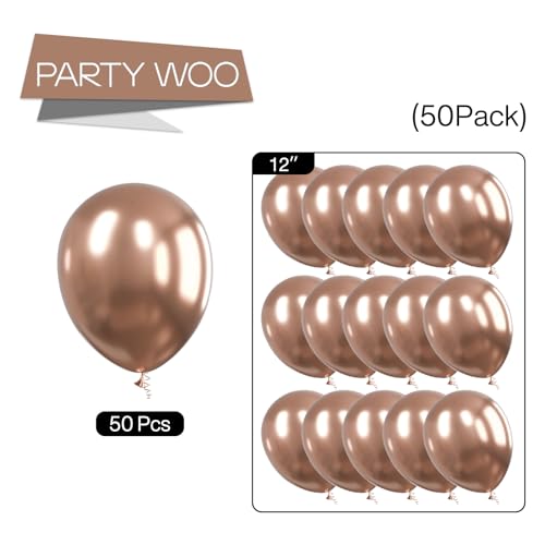 PartyWoo Metallic Champagne Gold Balloons, 50 pcs 12 Inch Champagne Go