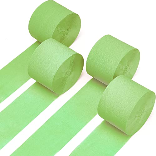 PartyWoo Crepe Paper Streamers 6 Rolls 492ft, Pack of Crepe Paper in Green and Light Green Color, Crepe Paper for Birthday Decorations, Party