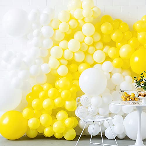 PartyWoo Pastel Yellow Balloons, 50 pcs 12 Inch Pale Yellow Balloons,  Yellow Balloons for Balloon Garland Balloon Arch as Party Decorations,  Birthday