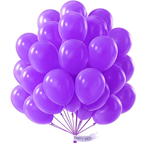 PartyWoo Pearl Purple Balloons, 50 pcs 12 Inch Latex Balloons, Party B