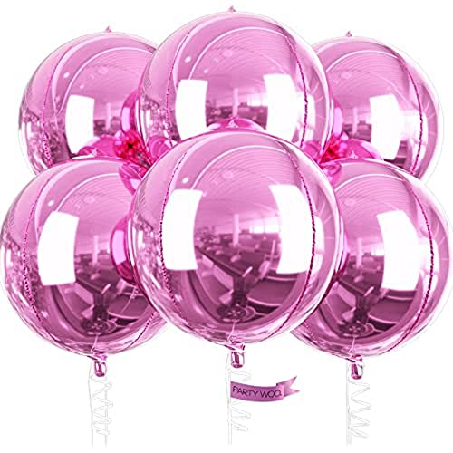 Big Hot Pink Balloons - 22 Inch, Pack of 6, Hot Pink Foil Balloons for Hot  Pink Party Decorations, Sphere Metallic Pink Balloons, Hot Pink Birthday  Decorations, Hot Pink Mylar Balloons