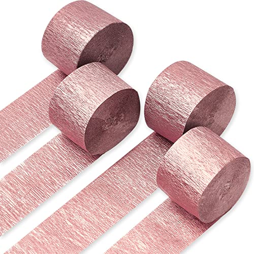  PartyWoo Crepe Paper Streamers 4 Rolls 328ft, Pack of