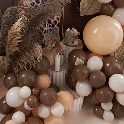 PartyWoo Brown Balloons, 140 pcs Woodland Baby Shower Decorations, Nud