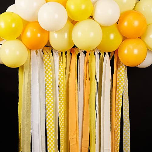 NICROLANDEE 8 Rolls Yellow Gradient Crepe Paper Streamers Hanging Party  Streamers for Wedding, Sunflower Birthday, Baby Bridal Shower, Lemon Theme