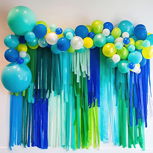PartyWoo Crepe Paper Streamers 6 Rolls 492ft, Lime Green, Dark Green