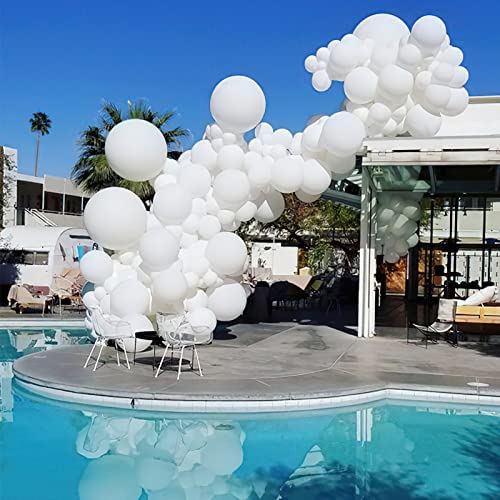Partywoo White Balloons, 85 Pcs Matte White Balloons Different Sizes Pack  Of 18 Inch 12 Inch 10 Inch 5 Inch For Balloon Garland As Birthday  Decoration