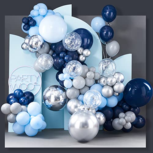 PartyWoo Ballon Bleu Marine Doré Blanc, Ballon Bleu Roi, Ballons Dorés, Ballon  Blanc, Bal…