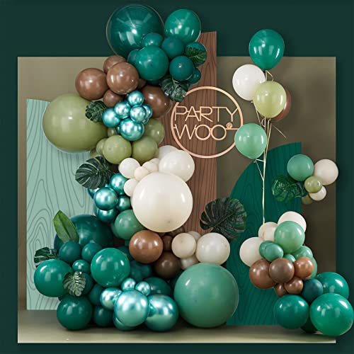 PartyWoo partywoo metallic olive green balloons, 100 pcs green metallic  balloons different sizes pack of 18 inch 12 inch 10 inch 5 inc