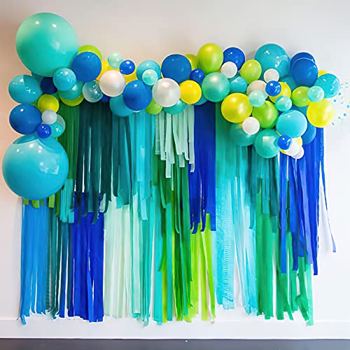 Black and Silvery Blue Crepe Paper Streamers Party Streamer 1.8