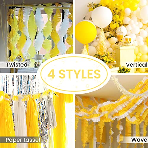 Yellow Crepe Streamers (Pack of 6) [COLDECS04YEL], Yellow Coloured Party  Supplies