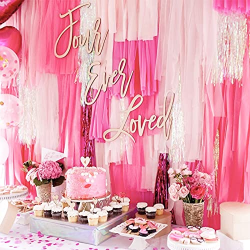 Unicorn Party Decorations Party Streamers,Crepe Paper Streamers 8rolls with Tinsel Curtain Party Backdrop Glitter,Mix Pink and Purple Streamers in 4