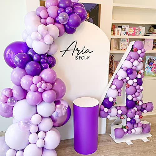 PartyWoo partywoo purple balloons, 120 pcs 5 inch pearl purple balloons,  latex balloons for balloon garland balloon arch as party deco
