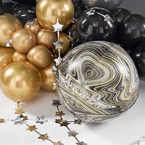 Marble Black Silver and Gold Balloon Garland Birthday Party Decorations  Wedding Baby Shower Room Layout Arch Set Balloon 