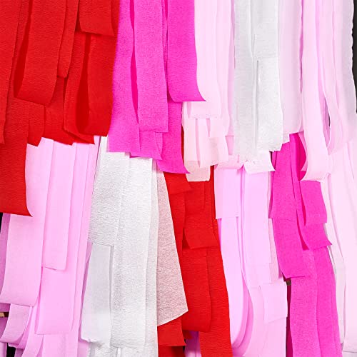 Pink Crepe Paper Streamers - 6 Rolls Party Streamers for