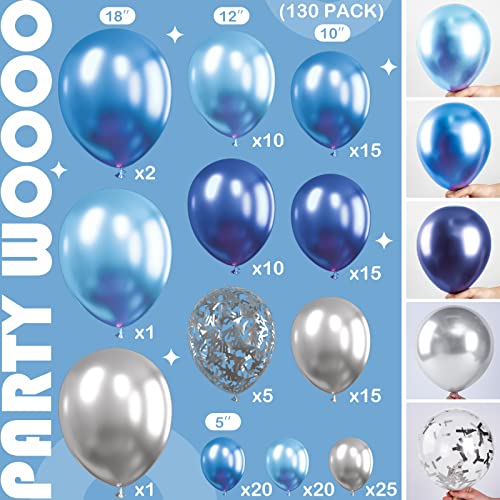PartyWoo partywoo light blue balloons, 127 pcs blue balloons different  sizes pack of 36 inch 18 inch 12 inch 10 inch 5 inch for balloo