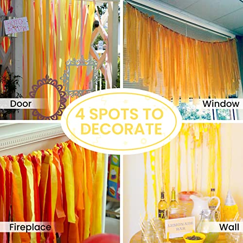 Crepe Paper - Double Sided Orange and Yellow - 100 mm - 12 sheets