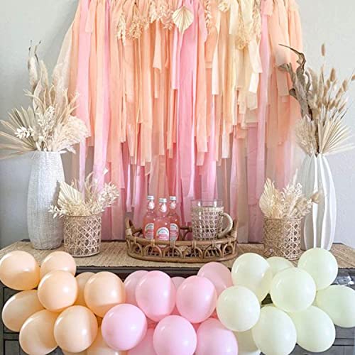 Pink Crepe Paper Streamers Roll Of 6, Pack Of Pink, Yellow Party Streamers  For Party Decorations, Birthday Decorations, Wedding Decorations