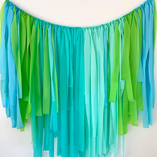 PartyWoo Crepe Paper Streamers 6 Rolls 492ft, Pack of Blue, Pastel Blue,  Green and Lime Party