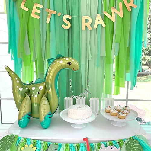 PartyWoo Crepe Paper Streamers 6 Rolls 492ft, Pack of Crepe Paper Streamers in Green and Gold, Crepe Paper for Birthday Decorations, Party