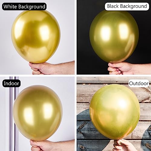 PartyWoo Gold and Black Balloons, 60 pcs of Black Balloons, Gold Metal