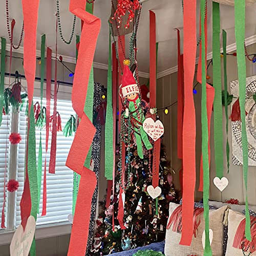 PartyWoo Christmas Crepe Paper, 8 pcs 82ft Streamers Party Decorations