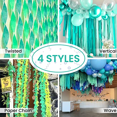 Touch of Color 81' Mint Green Crepe Paper Streamer - Party Adventure