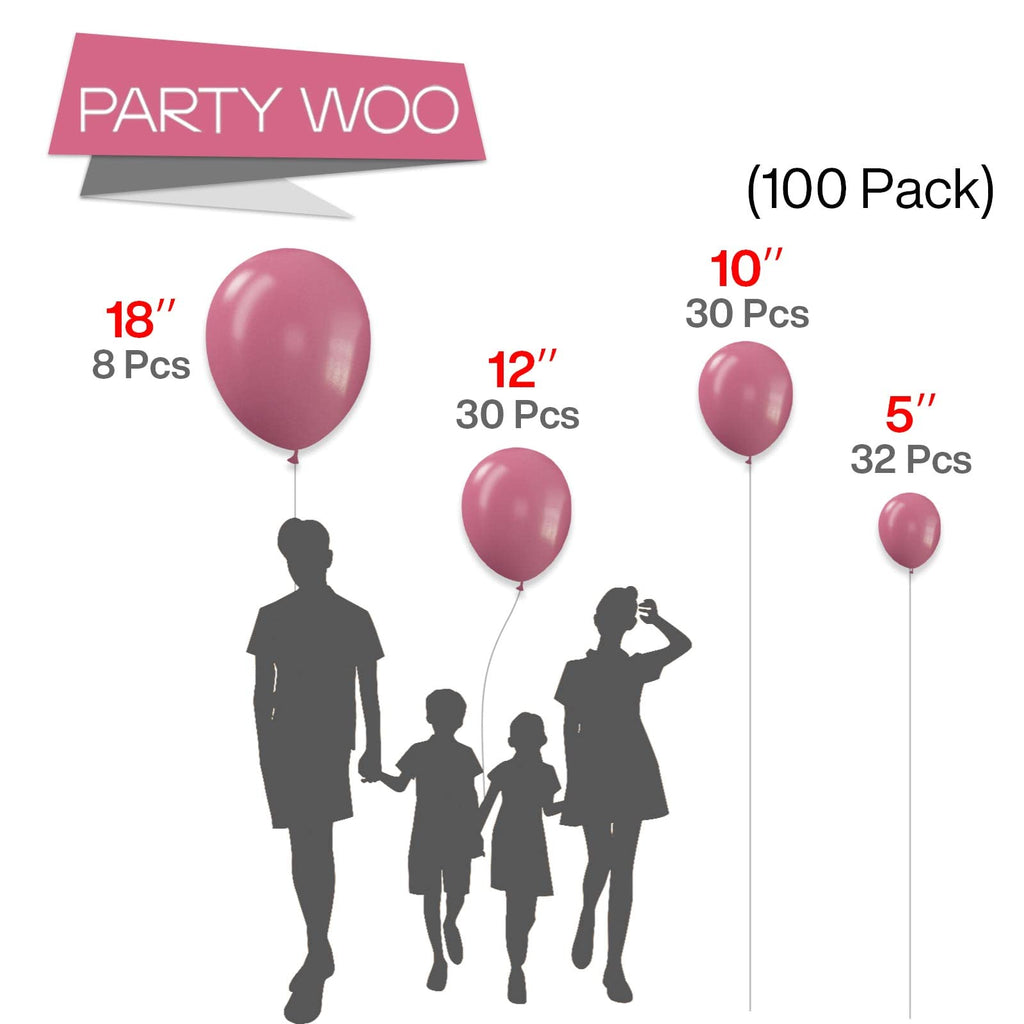 PartyWoo Pale Pink Balloons, 100 pcs Pink Balloons Different Sizes Pack of  18 Inch 12 Inch 10 Inch 5 Inch Pink Latex Balloons for Balloon Garland  Balloon Arch as Birthday Party Decorations, Pink-Q01 