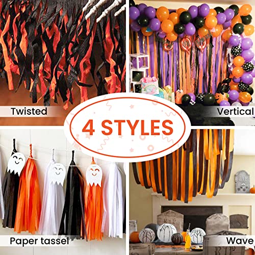 PartyWoo Crepe Paper Streamers 8 Rolls, 1.8 Inch x 82 Ft / Roll, Party