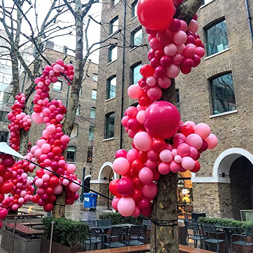 PartyWoo Pink Balloons, 50 pcs 5 inch Hot Pink Balloons and Balloon Gl