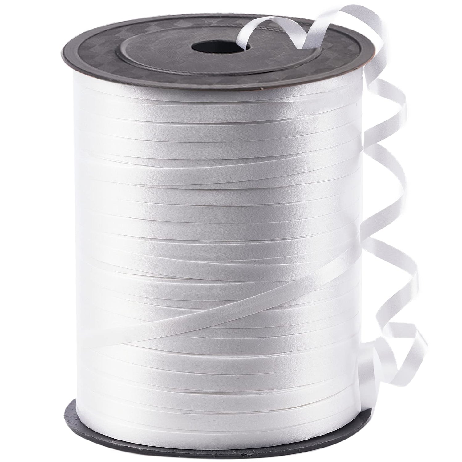 PartyWoo White Ribbon, 500 Yard Curling Ribbon for Crafts, White Ribbon for Gift Wrapping, Ribbon for Balloons String, Hair, Florist Flower Christmas (1 Roll)
