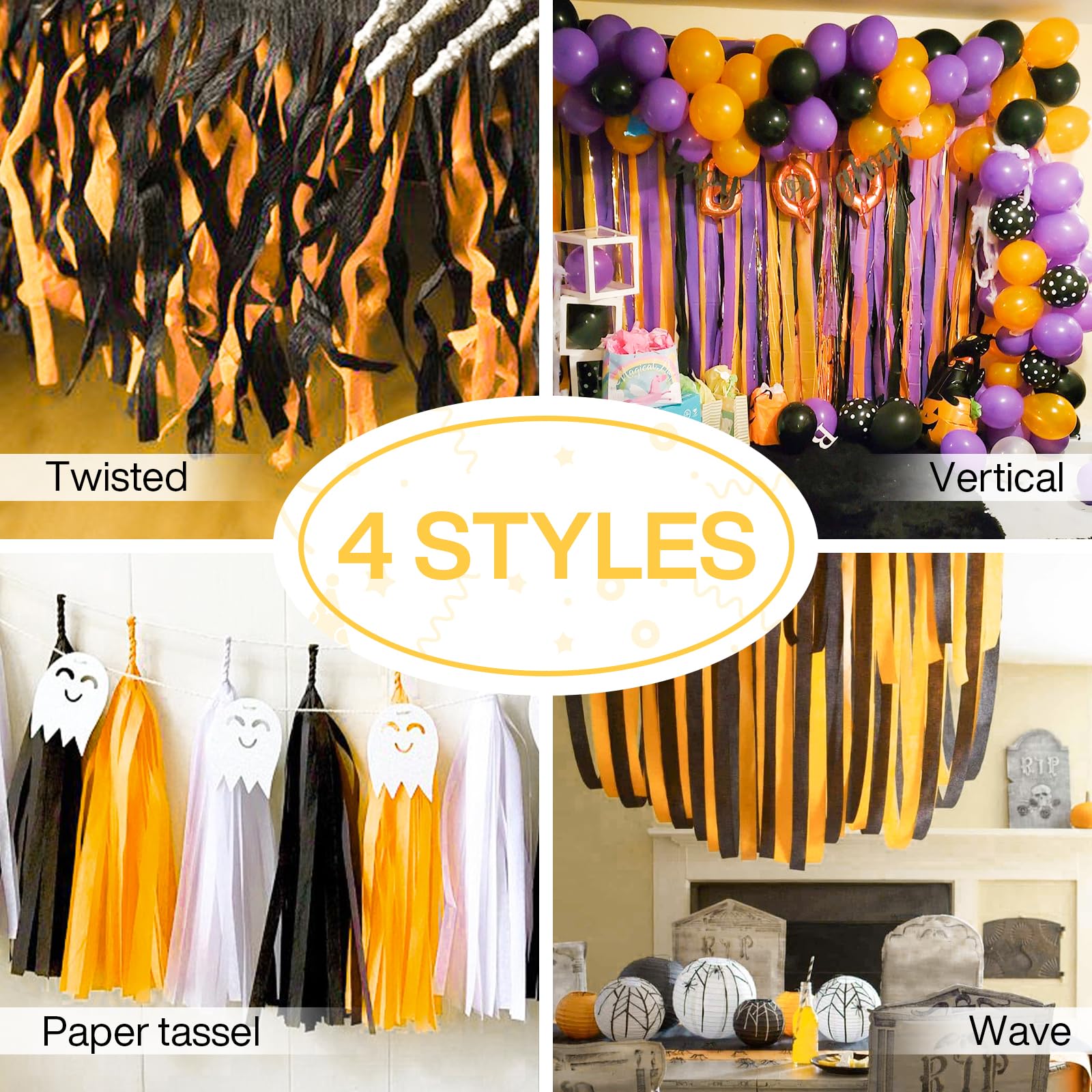 K-Kraft USA-Made Beige Crepe Paper Streamers For Birthday, Party, Holiday, School, Wedding, Shower, Or Graduation (2 Rolls White Vanilla)