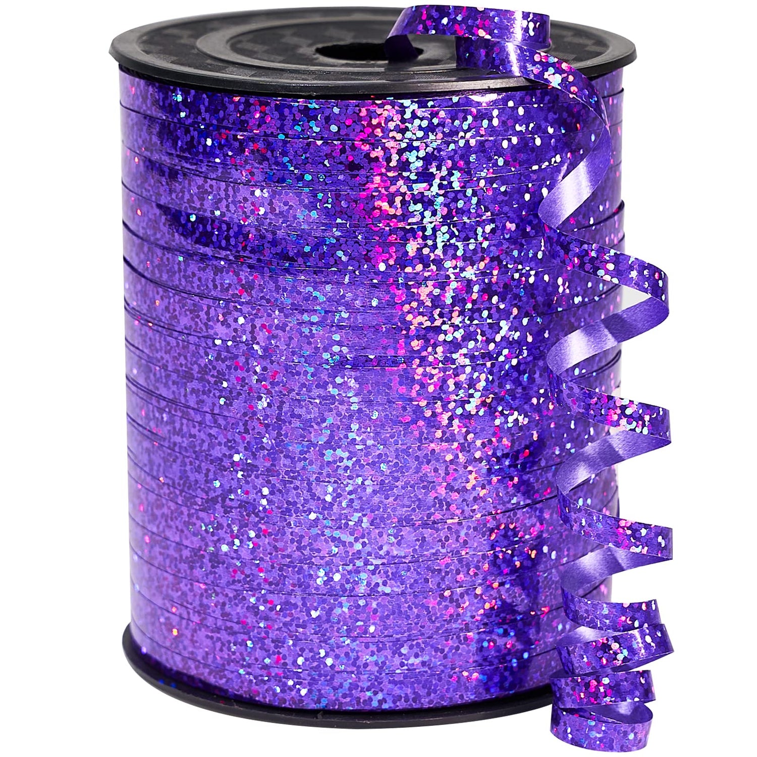 PartyWoo Purple Ribbon, 500 Yard Curling Ribbon for Crafts, Balloon Ribbon, Iridescent Crimped Ribbon, Shiny Metallic Ribbon for Gift Wrapping, Ribbon for Balloon String, Florist Flower (1 Roll)